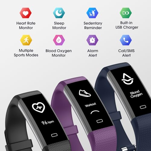 Waterproof Heart Rate Fitness Tracker for Women/Men