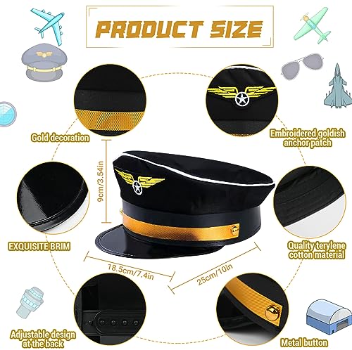 Matiniy Pilot Costume Set: T-Shirt, Hat, Tie, Sunglasses