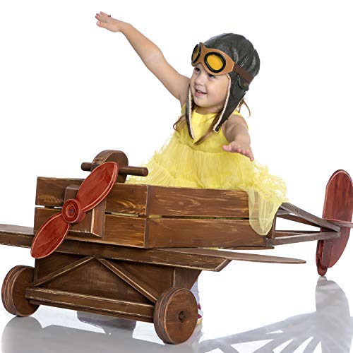 Kids Pilot Aviator Fleece Hat with Earmuffs - Celadon Brown