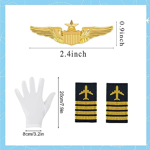 Matiniy Pilot Costume Set: T-Shirt, Hat, Tie, Sunglasses