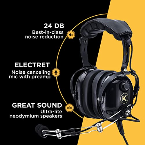 KORE AVIATION P1 Pilot Headset | Noise Reduction, Mic, AUX