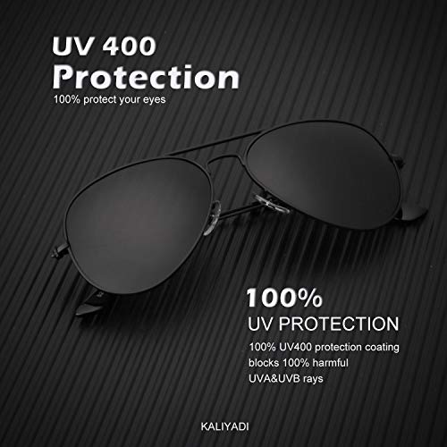 KALIYADI Aviator Sunglasses - Polarized Lens - 58mm