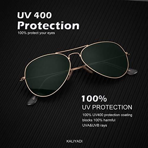 KALIYADI Aviator Sunglasses - Polarized Lens - 58mm