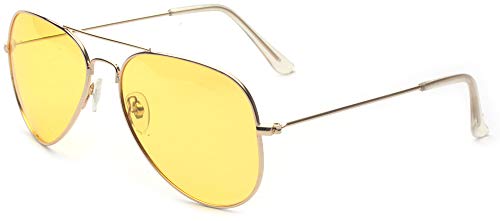 Night Vision Polarized Aviator Sunglasses - Gold/Yellow