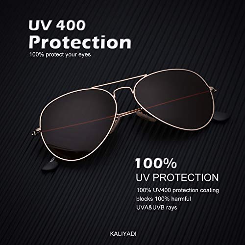 KALIYADI Aviator Sunglasses - Polarized Lens - 58mm