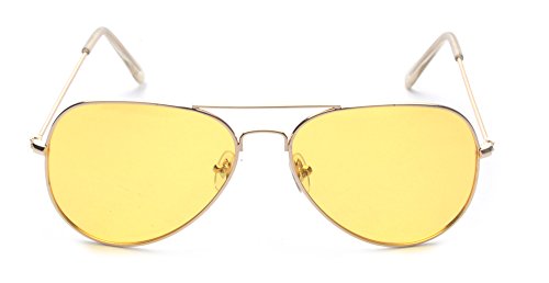 Night Vision Polarized Aviator Sunglasses - Gold/Yellow