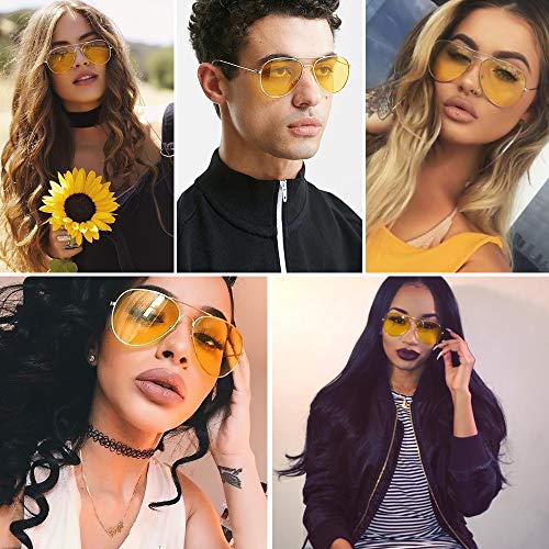 Night Vision Polarized Aviator Sunglasses - Gold/Yellow