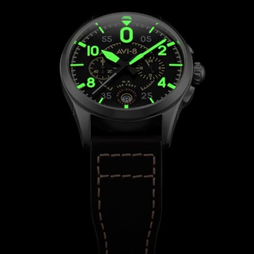 AVI-8 Spitfire Meca-Quartz Chronograph Watch - Midnight Oak