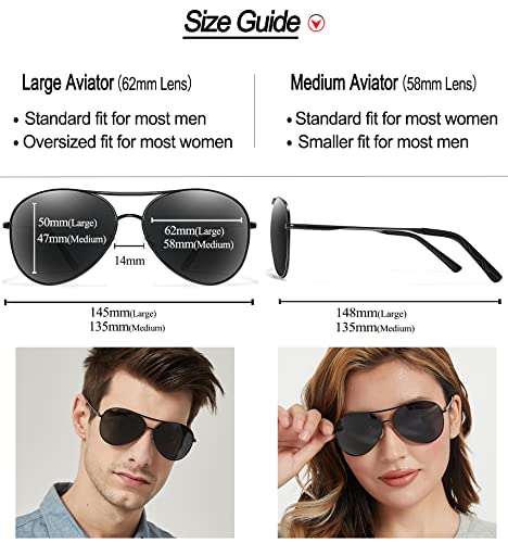 Polarized Aviator Sunglasses for Men and Women
