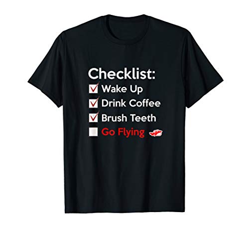 Flying Checklist T-Shirt for Pilots