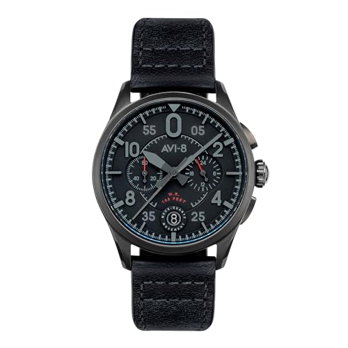 AVI-8 Spitfire AV-4089 Meca-Quartz Chrono Watch | Steel/Black
