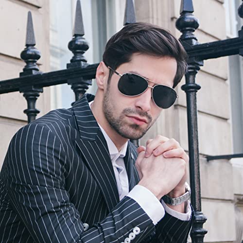 Classic Aviator Sunglasses - Retro Trendy Polarized Lens