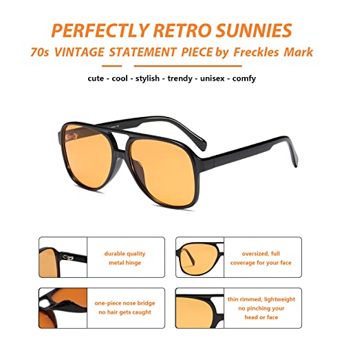 Vintage Retro 70s Sunglasses: Classic Large Square Aviator