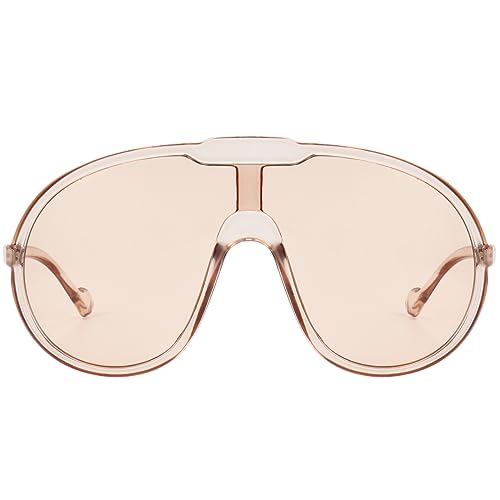 GFUIARA Oversized Shield Aviator Sunglasses - UV400 Protection