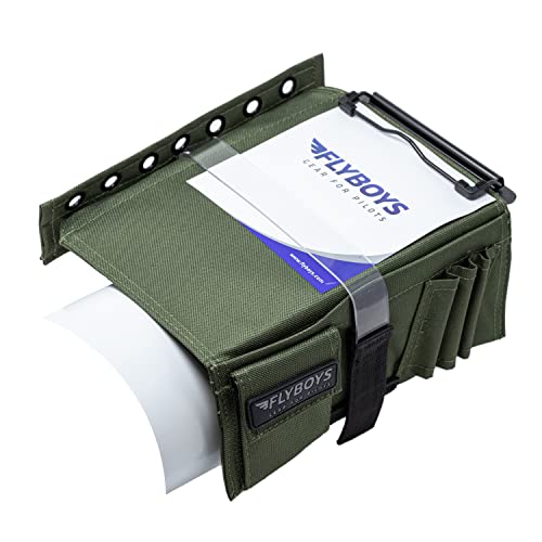 FLYBOYS Kneeboard - Clipboard & Pen Holder - GREEN