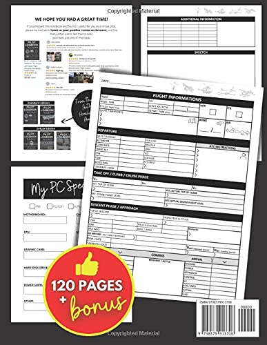 VFR/IFR Flight Simulation Notebook for Pilot Gamers