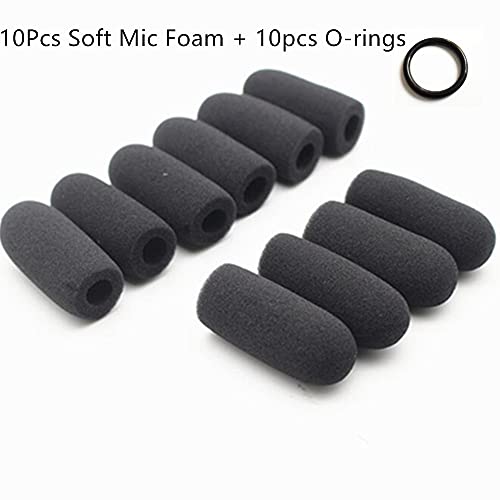 10-Pack Soft Mic Foam Covers for David Clark and Lightspeed Aviation