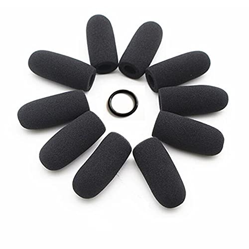 10-Pack Soft Mic Foam Covers for David Clark and Lightspeed Aviation