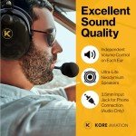 KORE AVIATION KA-1 Aviation Headset | Mono/Stereo, Noise Reduction, Mic