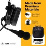 KORE AVIATION KA-1 Aviation Headset | Mono/Stereo, Noise Reduction, Mic