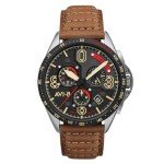 AVI-8 P-51 Mustang Chronograph Pilot Watch with Leather Strap