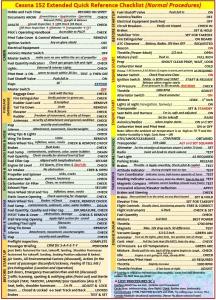 Cessna 152 Checklist - QRef for Student Pilots