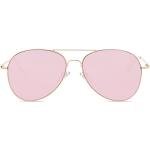 Gold/Pink Aviator Sunglasses for Women Men Metal Frame