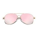 Gold/Pink Aviator Sunglasses for Women Men Metal Frame