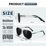 Classic Aviator Sunglasses - Retro Trendy Polarized Lens