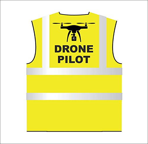 High Visibility Yellow Drone Pilot Vest (Size: Large)