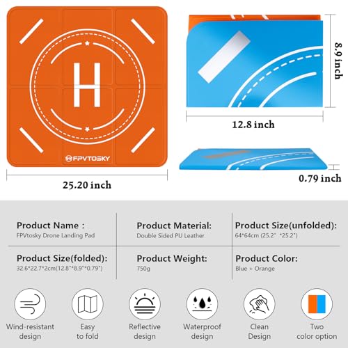 Universal 25.2" Double-Sided Waterproof Drone Landing Pad