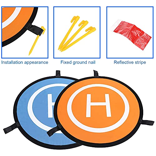Universal Waterproof Drone Landing Pad - Orange/Blue 55cm