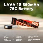 BETAFPV 4 Pack 550mAh 1S LiHV Drone Battery