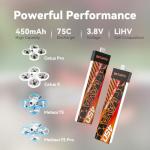 BETAFPV 4-Pack 450mAh 1S LiHV FPV Batteries