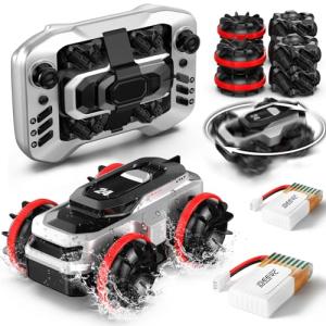 DEERC Amphibious RC Car for Kids - 360° Spins