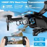 1080P Foldable Drone with Voice Control and 2 Batteries