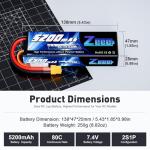 Zeee 2S 5200mAh Lipo Battery with XT60 Plug