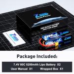 Zeee 2S 5200mAh Lipo Battery with XT60 Plug