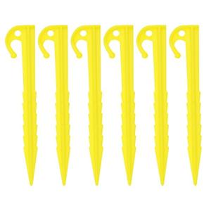 6-Pack Yellow Tent Pegs for Drones and Outdoors