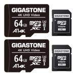 GIGASTONE 64GB Micro SD Card 2-Pack for Drones
