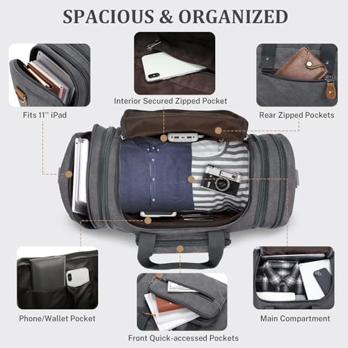 Gonex 60L Canvas Duffle Bag for Aviation Travel