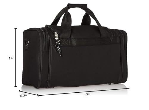 Black Rockland Duffel Bag - 18.5" x 10.5" x 8.5