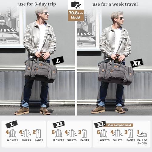 Gonex 60L Canvas Duffle Bag for Aviation Travel