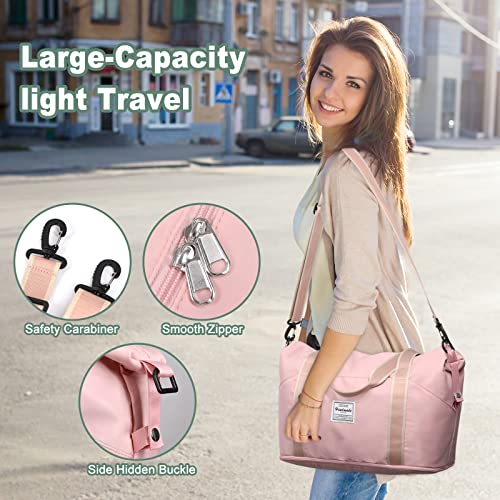 Aviation Weekender Tote Bag, Waterproof Duffel - Rose Gold