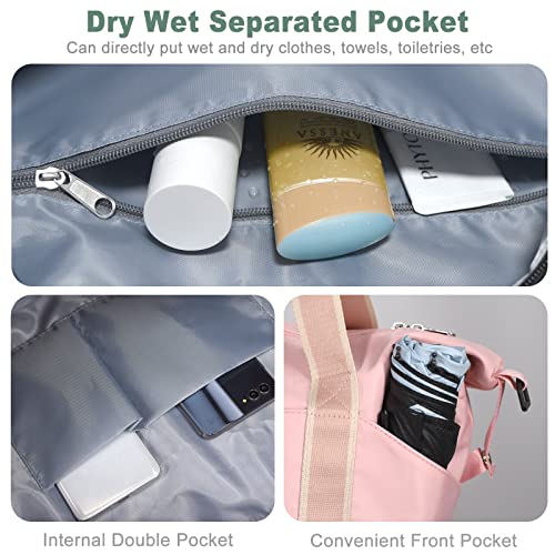 Aviation Weekender Tote Bag, Waterproof Duffel - Rose Gold