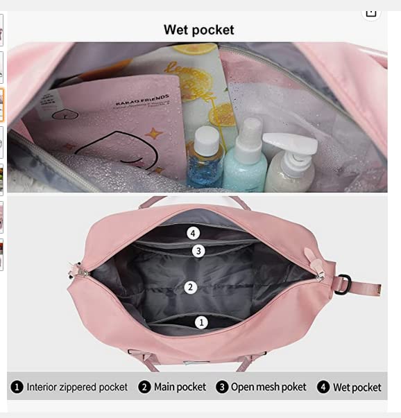 Aviation Weekender Tote Bag, Waterproof Duffel - Rose Gold