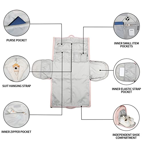 Aviation-themed Pink Garment Duffel Bag with Wheels