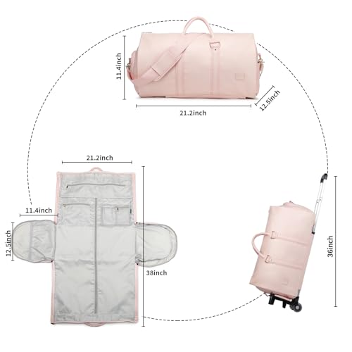 Aviation-themed Pink Garment Duffel Bag with Wheels