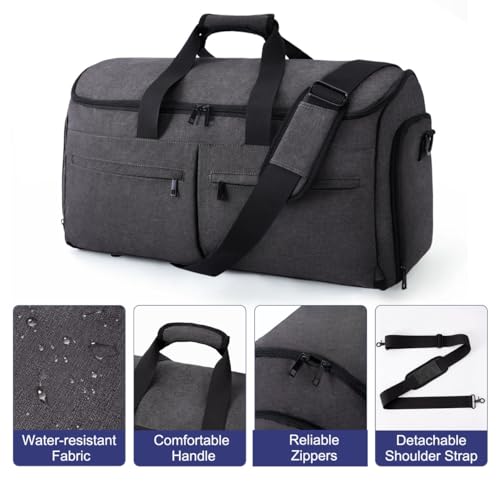 Convertible Garment Bag with Shoe Compartment, Gray