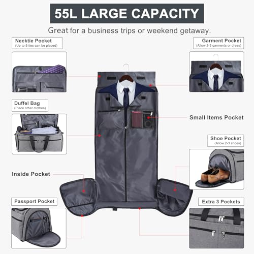 Aviation Travel Bag with Convertible Suit Compartment